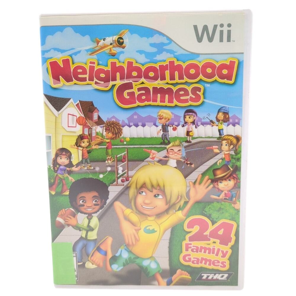 Neighborhood Games Wii Video Game 24 Family Games THQ Multiplayer CIB Tested